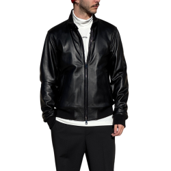Ανδρικό Δερμάτινο Μπουφάν Μαύρο Maffei 51220-NERO