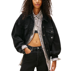 Γυναικείο Oversized Τζιν Μπουφάν Μαύρο Tommy Jeans DW0DW22602-1BZ