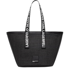Γυναικεία Raffia Shopper Τσάντα Μαύρη Karl Lagerfeld Jeans B2W30113-999 BLACK