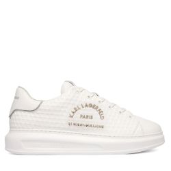 Ανδρικά Δερμάτινα KAPRI KL Microgram Sneakers Λευκά Karl Lagerfeld KL52536K-011 WHITE