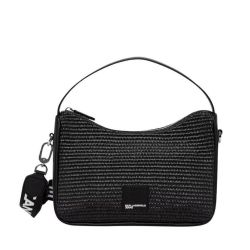 Γυναικεία Raffia Mini Hobo Τσάντα Μαύρη Karl Lagerfeld Jeans B2W30115-999 BLACK