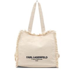 Γυναικεία K/Rsg Fringes Tote Τσάντα Εκρού Karl Lagerfeld B2W50021-106 NATURAL