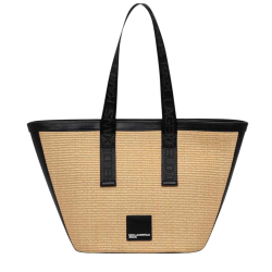 Γυναικεία Raffia Shopper Τσάντα Μπεζ Karl Lagerfeld Jeans B2W30113-106 NATURAL