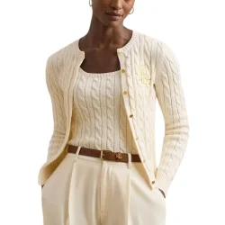 Γυναικεία Ralhan Πλεκτή Ζακέτα Εκρού Ralph Lauren 200932225001-Natural