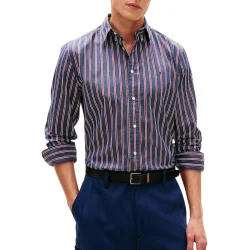 Ανδρικό Ριγέ Πουκάμισο Navy Μπλε Tommy Hilfiger MW0MW42441-0A4