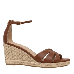 Γυναικείες Δερμάτινες Nellie Πλατφόρμες Καφέ Ralph Lauren 802P04433002-ΤΑΝ