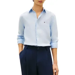 Ανδρικό Λινό Πουκάμισο Γαλάζιο Tommy Hilfiger MW0MW41530-C1O