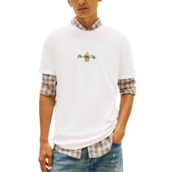 Ανδρικό T-shirt Λευκό Tommy Jeans DM0DM22532-YBL