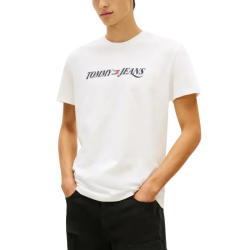 Ανδρικό T-shirt Λευκό Tommy Jeans DM0DM22548-YBL