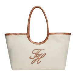 Γυναικεία Λινή Tote Τσάντα Μπεζ Tommy Hilfiger AW0AW18629-0F4
