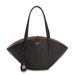 Γυναικεία Δερμάτινη Numah Chapelier Tote Τσάντα Καφέ BOSS 50563842-207