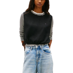 Γυναικεία Αμάνικη Λινή Μπλούζα Μαύρο Tommy Jeans DW0DW22779-BDS