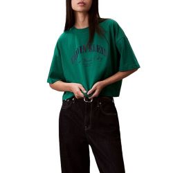 Γυναικείο Cropped Boxy T-shirt Πράσινο Calvin Klein LV047F813G-L4G