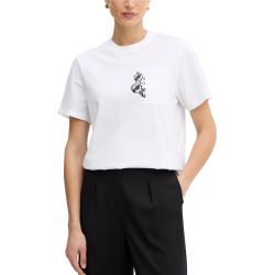 Γυναικείο Ikon Peek A Boo Pocket T-shirt Λευκό Karl Lagerfeld B2W17081-100 WHITE
