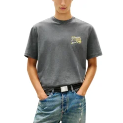 Ανδρικό 90s Bubble Flag T-shirt Μαύρο Tommy Jeans DM0DM22554-BDS