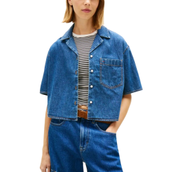 Γυναικείο Κοντομάνικο Πουκάμισο Μπλε Tommy Jeans DW0DW22216-1A5