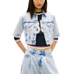 Γυναικείο Cropped Τζιν Μπουφάν Γαλάζιο Tommy Jeans DW0DW22388-1AB
