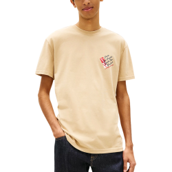 Ανδρικό T-shirt Μπεζ Tommy Jeans DM0DM22533-AB9