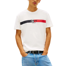 Ανδρικό T-shirt Λευκό Tommy Jeans DM0DM22539-YBL