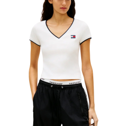 Γυναικείο Slim T-shirt Λευκό Tommy Jeans DW0DW22275-YBL
