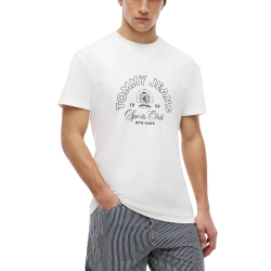 Ανδρικό T-shirt Λευκό Tommy Jeans DM0DM23175-YBL