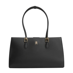 Γυναικεία TH Monogram Τσάντα Χειρός Μαύρη Tommy Hilfiger AW0AW18750-BDS
