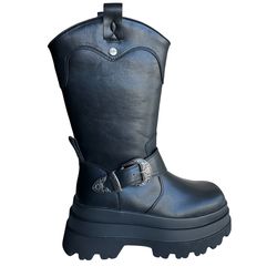 Γυναικείες Jupiter Biker Μπότες Μαύρες Buffalo BUFPD00016410-BLACK