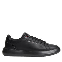 Ανδρικά Δερμάτινα Sneakers Μαύρα Tommy Hilfiger FM0FM06000-0GJ