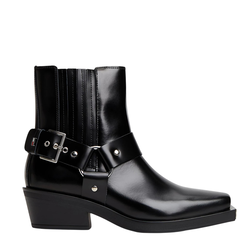 Γυναικεία Δερμάτινα Cowboy Μποτάκια Μαύρα Tommy Jeans EN0EN03143-BDS