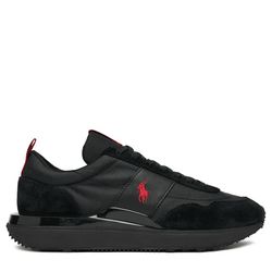 Ανδρικά Δερμάτινα Train 89 Sneakers Μαύρα Ralph Lauren 809P01638002-Black