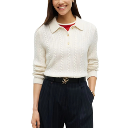 Γυναικείο Polo Πουλόβερ Εκρού Tommy Hilfiger WW0WW52222-Z00