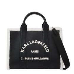 Γυναικεία K/Rsg Md Tote Shearling Τσάντα Μαύρη Karl Lagerfeld B4W30087-999 Black