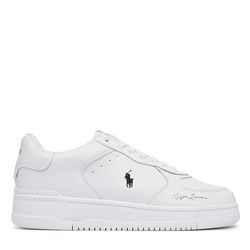 Ανδρικά Δερμάτινα Masters Court Sneakers Λευκά Ralph Lauren 809P17938001-White