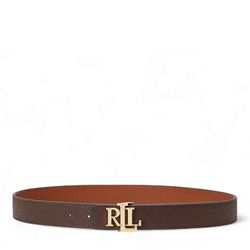 Γυναικεία Δερμάτινη Ζώνη Διπλής Όψεως Καφέ Ralph Lauren 412912039002-BRN TAN