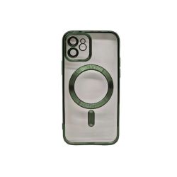 Magsafe Back Cover Σιλικόνης Διάφανο/Πράσινο (iPhone 12)