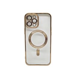 Magsafe Back Cover Σιλικόνης Διάφανο/Χρυσό (iPhone 15 Pro Max)