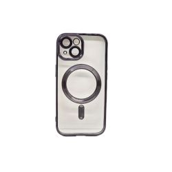 Magsafe Back Cover Σιλικόνης Διάφανο/Μαύρο (iPhone 15)