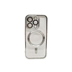 Magsafe Back Cover Σιλικόνης Διάφανο/Ασημί (iPhone 14 Pro Max)