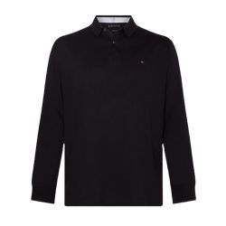 Ανδρικό Plus Size 1985 Μακρυμάνικο Polo Μαύρο Tommy Hilfiger MW0MW34102-BDS