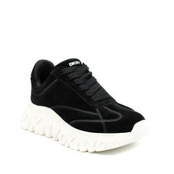 Γυναικεία Δερμάτινα Laeoni Sneakers Μαύρα DKNY K4408656-BLACK