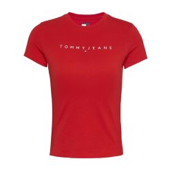 Γυναικείο Slim Linear T-shirt Κόκκινο Tommy Jeans DW0DW18398-XME