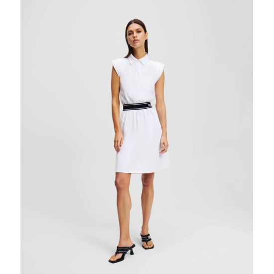 Γυναικείο Polo Φόρεμα Λευκό Karl Lagerfeld A2W13038-100 White