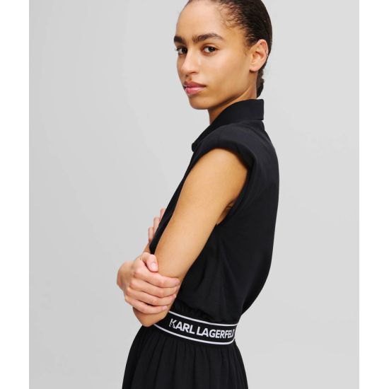 Γυναικείο Polo Φόρεμα Μαύρο Karl Lagerfeld A2W13038-999 Black