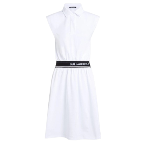 Γυναικείο Polo Φόρεμα Λευκό Karl Lagerfeld A2W13038-100 White