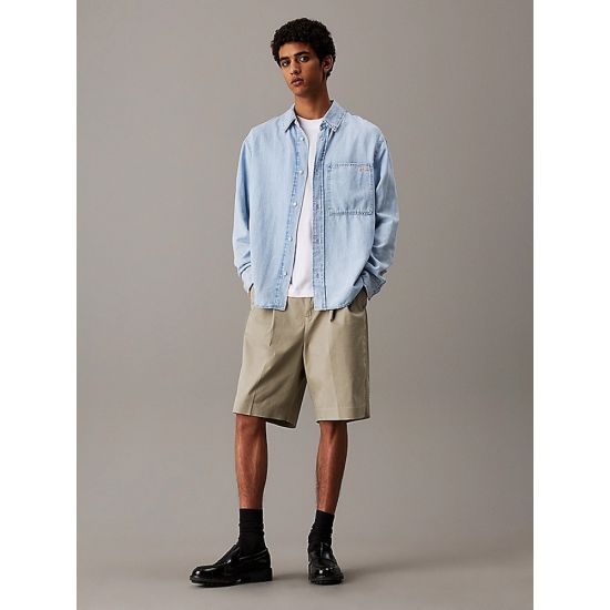Ανδρικό Τζιν Πουκάμισο Γαλάζιο Calvin Klein J30J327508-1AA