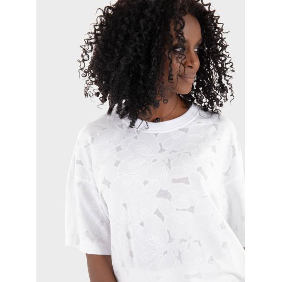 Γυναικείο Easie Burnout T-Shirt Λευκό Boss 50537595-100
