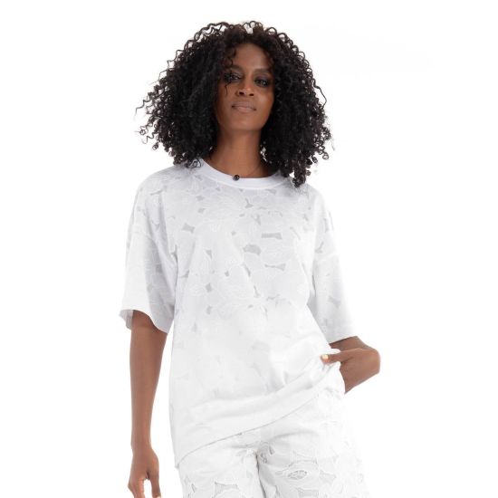 Γυναικείο Easie Burnout T-Shirt Λευκό Boss 50537595-100