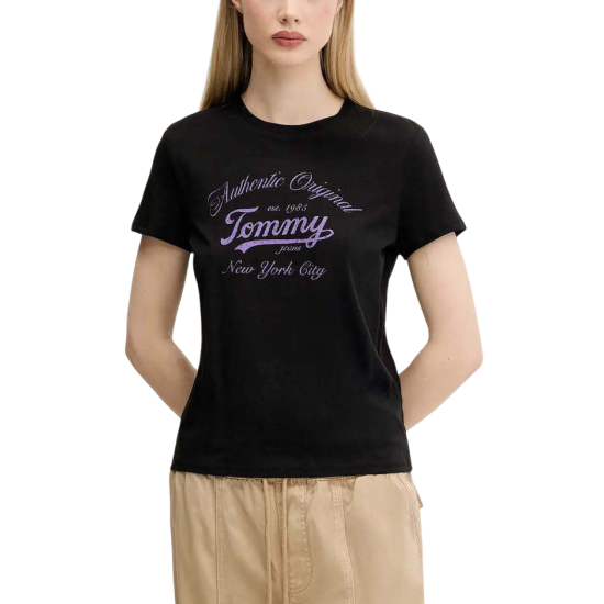 Γυναικείο T-shirt Μαύρο Tommy Jeans DW0DW21404-BDS