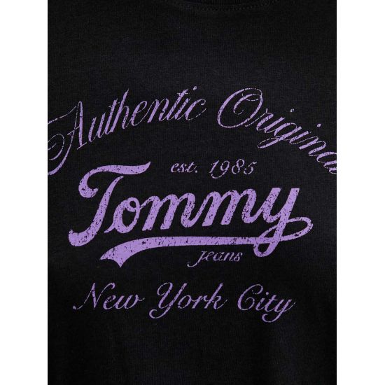Γυναικείο T-shirt Μαύρο Tommy Jeans DW0DW21404-BDS
