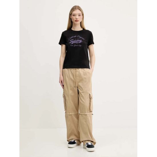 Γυναικείο T-shirt Μαύρο Tommy Jeans DW0DW21404-BDS